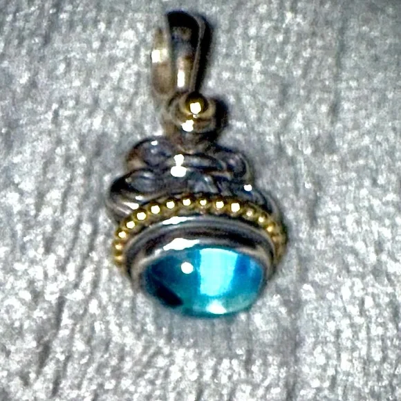 LAGOS Two-Tone Pendant with Blue Stone - Picture 3 of 8